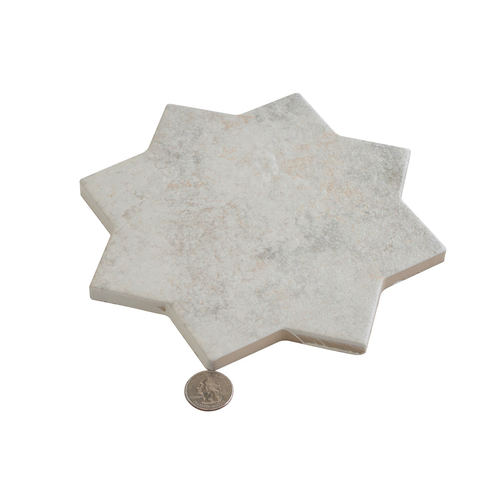 Light Ash Beige 6x6 Matte Star Porcelain Tile (16 pack, 4.2 sq ft/case)