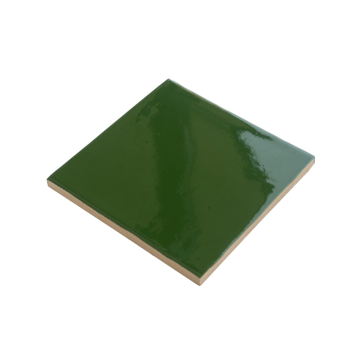 Deep Forest Green 6x6 Glossy Square Porcelain Tile (19 pack, 4.65 sq ft/case) - Sample