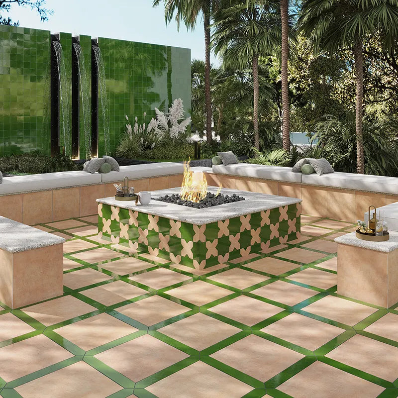 Deep Forest Green 6x6 Glossy Square Porcelain Tile (19 pack, 4.65 sq ft/case) - Sample