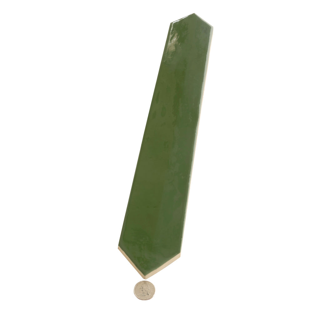 Deep Forest Green 3x19 Glossy Picket Porcelain Tile (20 pack, 7.65 sq ft/case) - Sample