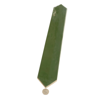 Deep Forest Green 3x19 Glossy Picket Porcelain Tile (20 pack, 7.65 sq ft/case) - Sample