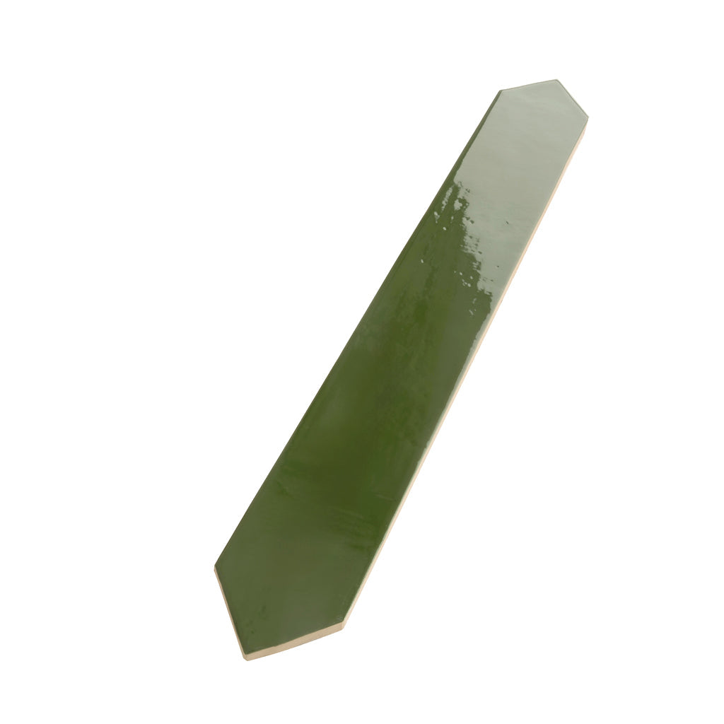 Deep Forest Green 3x19 Glossy Picket Porcelain Tile (20 pack, 7.65 sq ft/case) - Sample