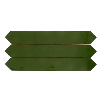 Deep Forest Green 3x19 Glossy Picket Porcelain Tile (20 pack, 7.65 sq ft/case) - Sample