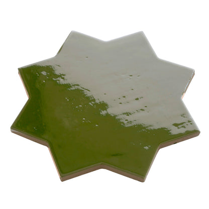 Deep Forest Green 7x7 Glossy Star Porcelain Tile (16 pack, 6.46 sq ft/case) - Sample
