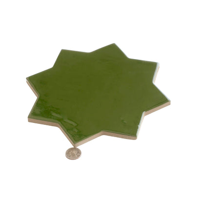 Deep Forest Green 7x7 Glossy Star Porcelain Tile (16 pack, 6.46 sq ft/case)