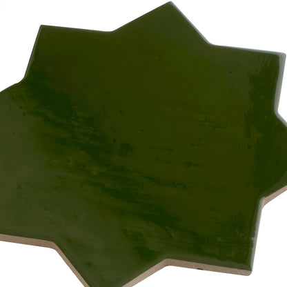 Deep Forest Green 7x7 Glossy Star Porcelain Tile (16 pack, 6.46 sq ft/case) - Sample