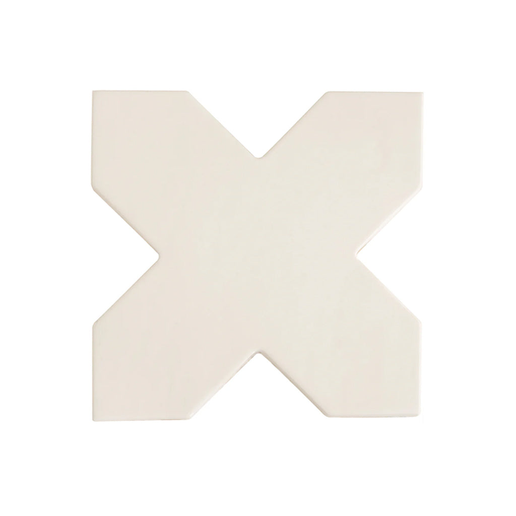 Pearl White 7x7 Glossy Cross Porcelain Tile (16 pack, 5.6 sq ft/case)
