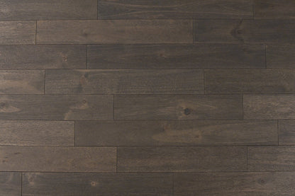 "Indo Acacia Wirebrushed Solid Hardwood Flooring in Ultimate Grey, 3/4 x 4.75 inches. SKU: TRPSH-IAUG. Experience modern elegance and durability for your space."