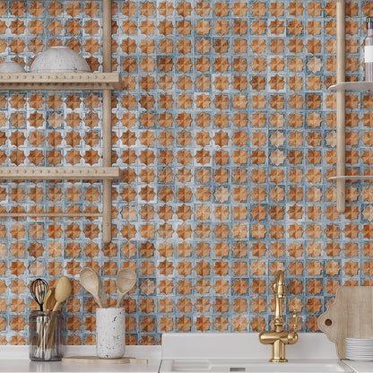 Stone Blue Nude Beige 12x22 Matte Glossy Rectangle with Star Details Porcelain Large Format Tile (7 pack, 13.03 sq ft/case)