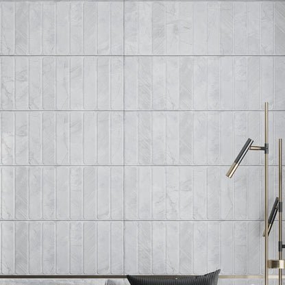 Light Grey White 16x48 Matte Ceramic Large Format Tile (3 pack, 15.5 sq ft/case)