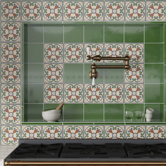 Terracotta Blue Green 6x6 Matte Square Porcelain Tile (19 pack, 4.65 sq ft/case)