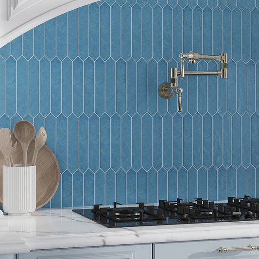 Teal Blue 2x10 Matte Picket Ceramic Tile (23 pack, 2.37 sq ft/case)