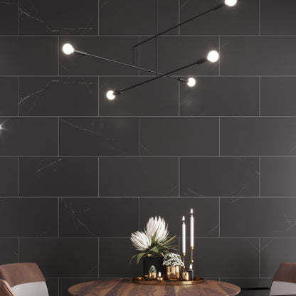 Eastern Black 12x24 Honed Rectangle, Brick Marble Large Format Tile (5 pack, 10 sq ft/case)