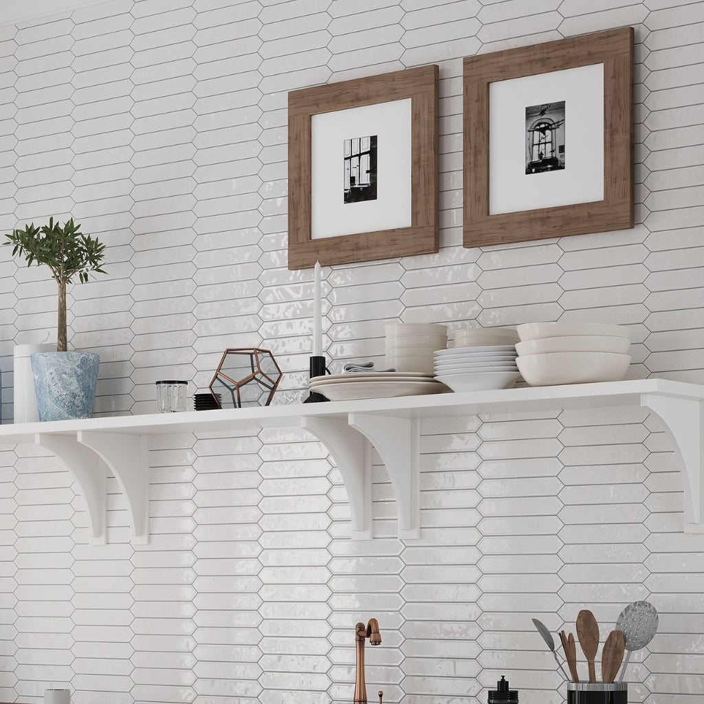 Pearl White 2x10 Glossy Picket Ceramic Tile (23 pack, 2.37 sq ft/case)