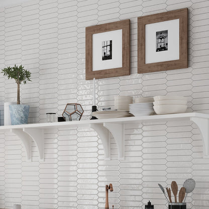 Pearl White 2x10 Glossy Picket Ceramic Tile (23 pack, 2.37 sq ft/case)