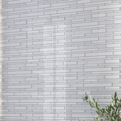 White 12x12 Glossy Matte Sticks Glass Mosaic Tile (5 pack, 5 sq ft/case)