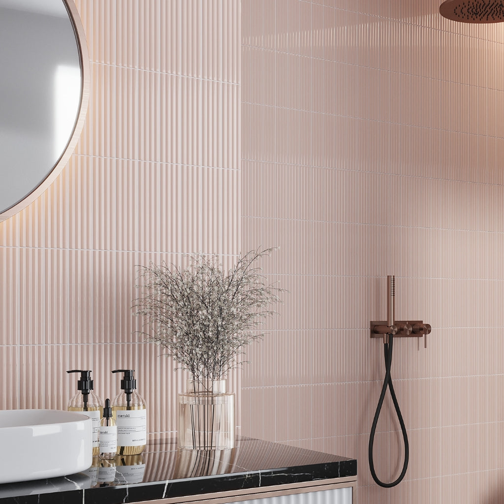 Pink 2x8 Glossy Ceramic Subway Deco Tile (38 pack, 4.09 sq ft/case)