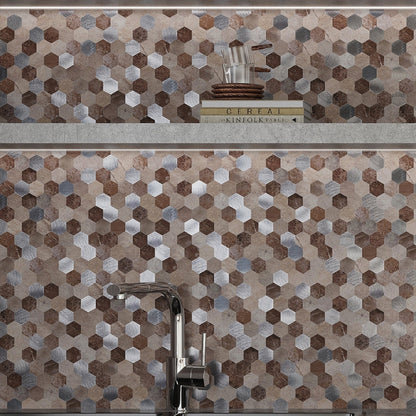 Beige 11x11 Honed Hexagon PVC Peel & Stick Tile (10 pack, 8.79 sq ft/case)