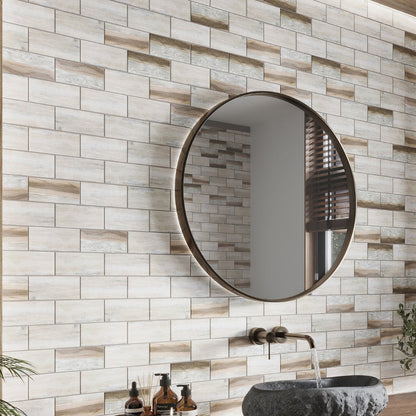 Beige 12x12 Matte Brick Recycled Glass Mosaic Tile (10 pack, 9.18 sq ft/case)