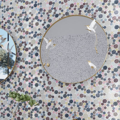 Multicolor 12x12 Glossy Textured Bubble Glass Resin Mosaic Tile (5 pack, 5 sq ft/case)