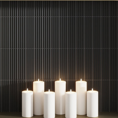 Black 2x8 Matte Ceramic Subway Deco Tile (38 pack, 4.1 sq ft/case)