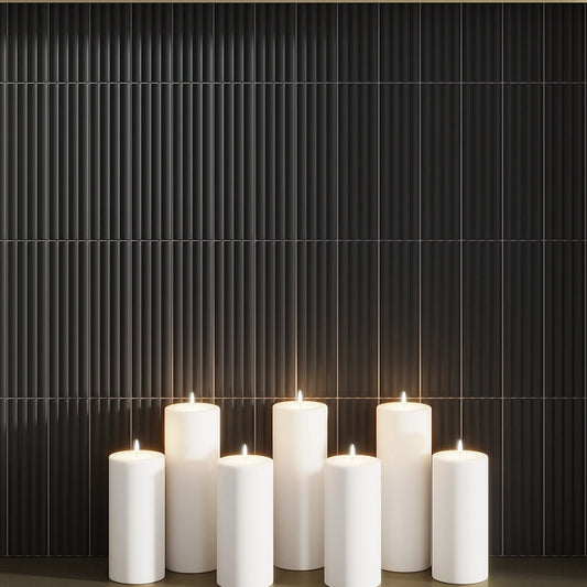 Black 2x8 Matte Ceramic Subway Deco Tile (38 pack, 4.1 sq ft/case)