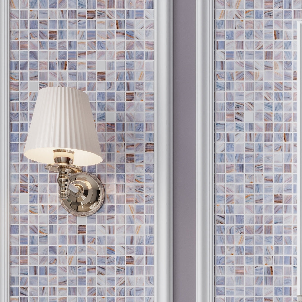 Manatee Blue 12x12 Glossy Uniform Square Glass Mosaic Tile (20 pack, 20 sq ft/case)