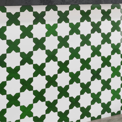 Dark Green 5x5 Glossy Cross Ceramic Tile (27 pack, 5.37 sq ft/case)