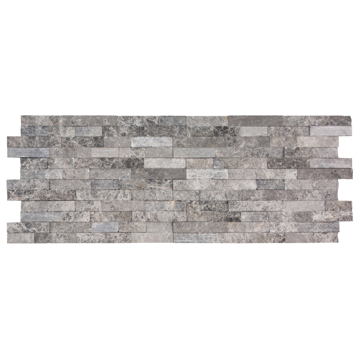 Ventana Gray Ledger 3D Panel 6"x24" Multi Surface Natural Marble Wall Tile