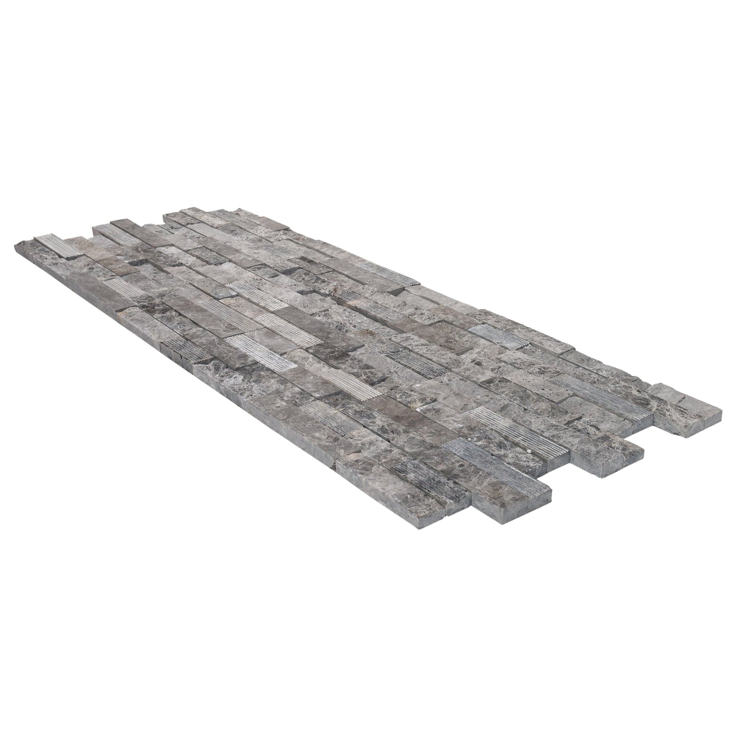 Ventana Gray Marble 3D Ledger Panel 6"x24" – Multi-Surface Wall Tile, Full Truckload