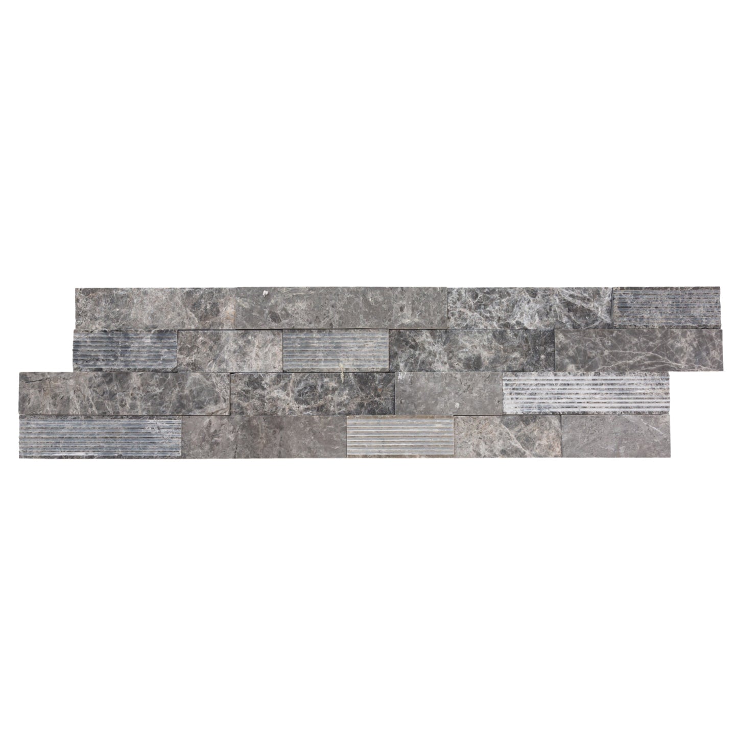 Ventana Gray Marble 3D Ledger Panel 6"x24" – Multi-Surface Wall Tile, Full Truckload