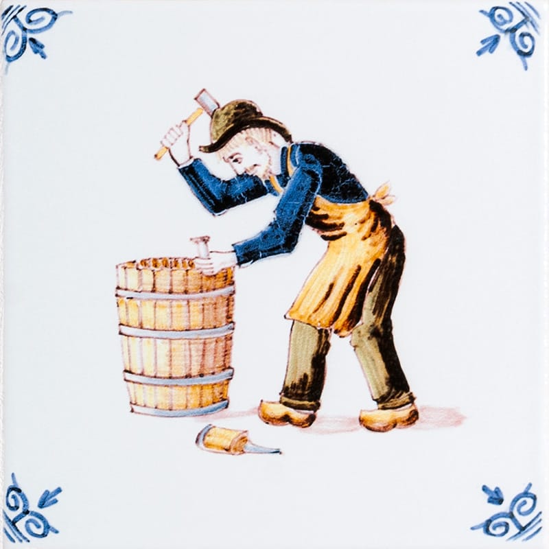 Mason Glazed Delft Ceramic Tile