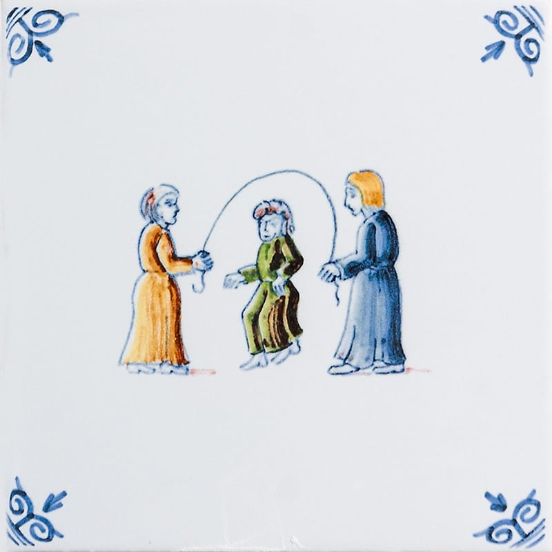 Child’s Play Glazed Delft Ceramic Tile