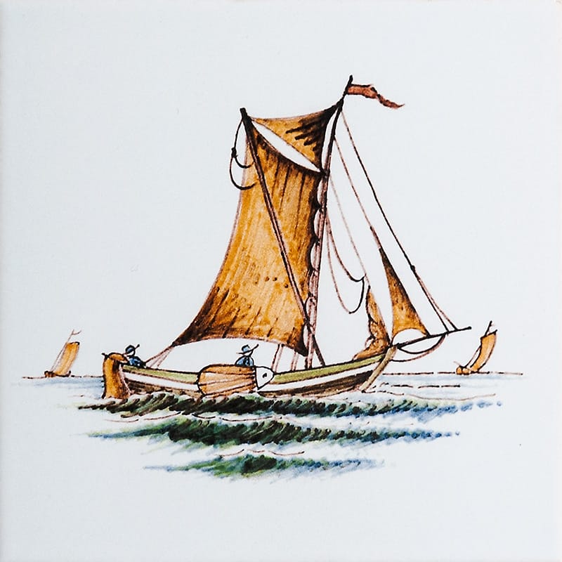 Sailor Glazed Delft Ceramic Tile