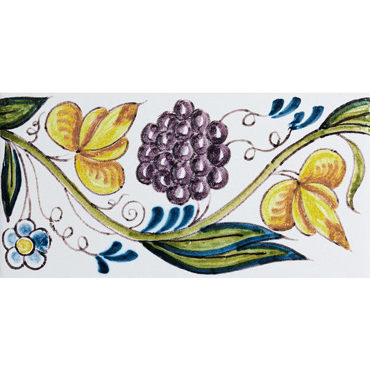 Wine Glazed Delft Ceramic Border Tiles