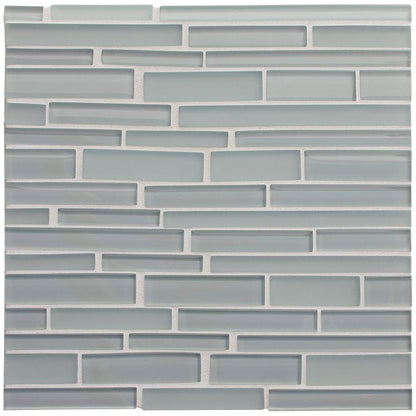 Nebbia Gloss/matte Interlocking Slides Glass Mosaic