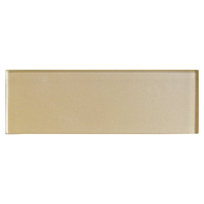 Citron Metallic Subway Glass Tile