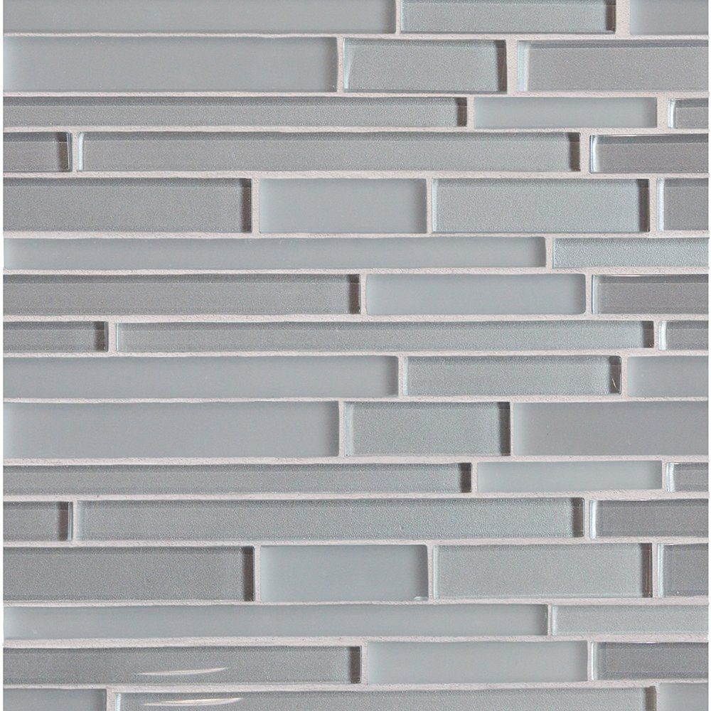 Cenere Gloss/matte Interlocking Slides Glass Mosaic
