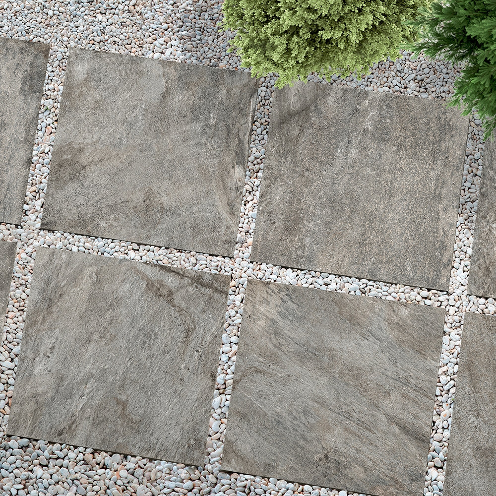 Warm Gray Natural Stone Look Porcelain Pavers