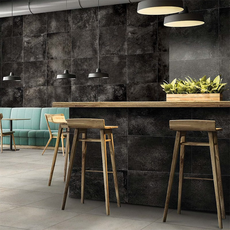 Cemento Black Honed Concrete Look Porcelain Tile