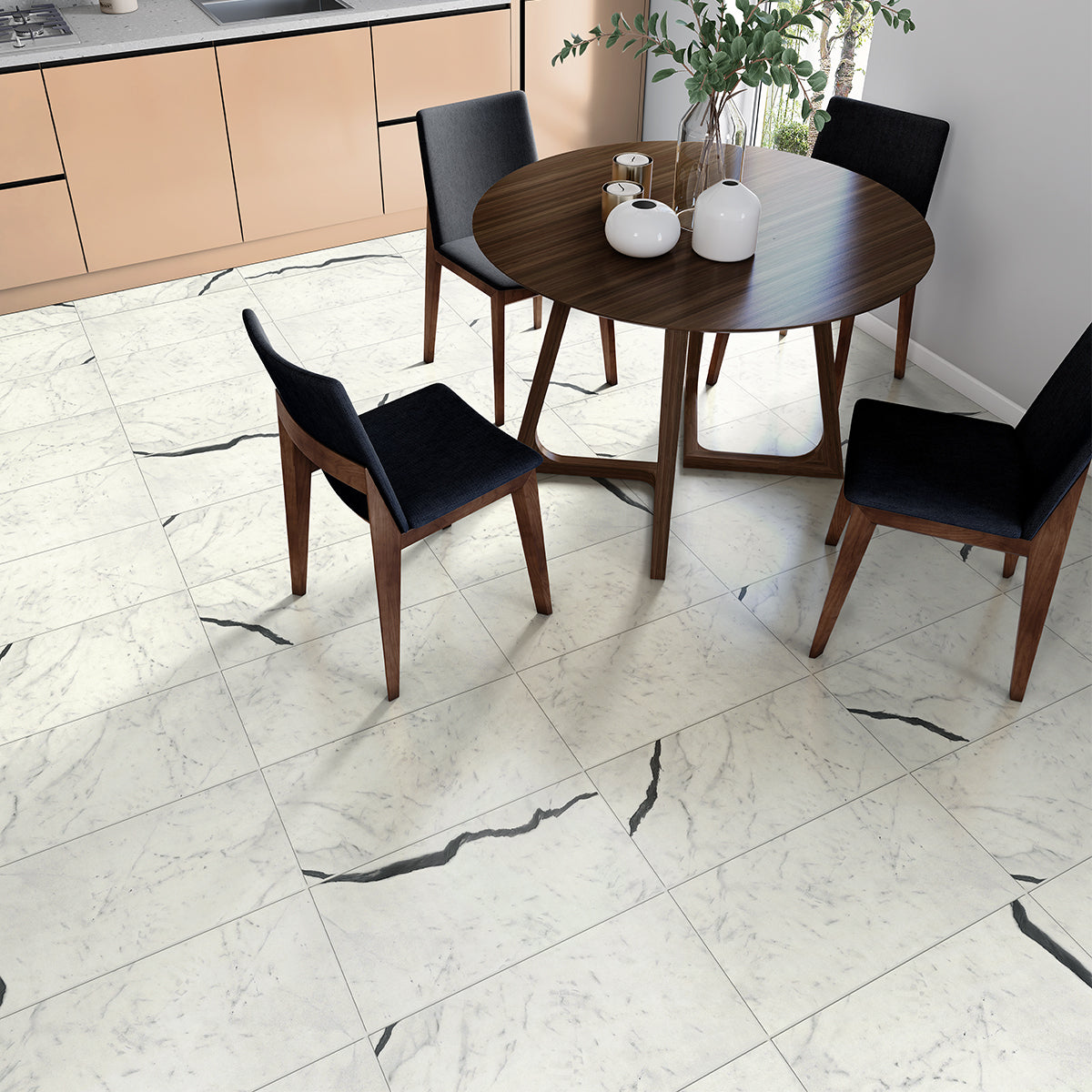 Bianco S Matte Marble Look Porcelain Tile