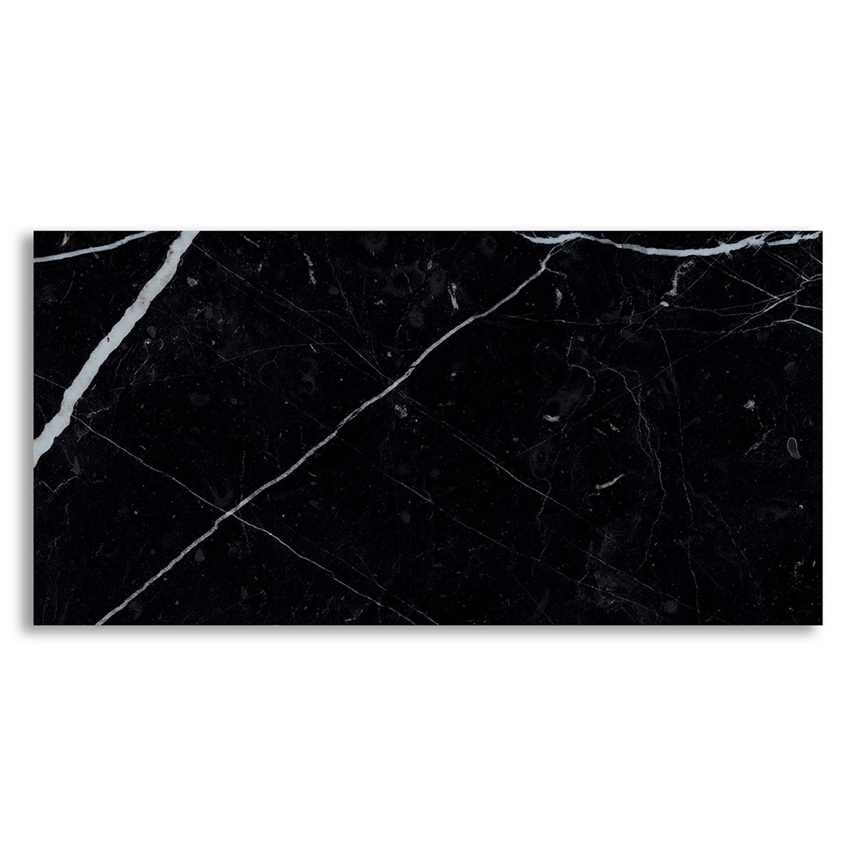 Marquina Nero Polished Marble Look Porcelain Tile