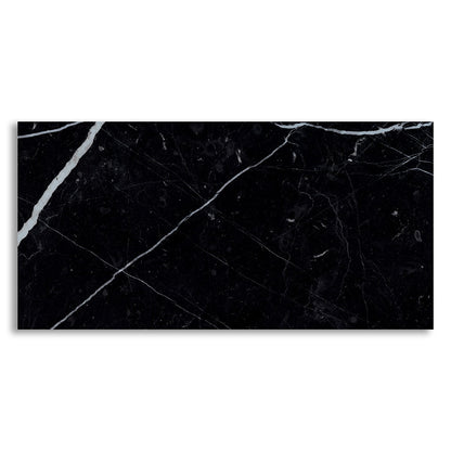 Marquina Nero Polished Marble Look Porcelain Tile