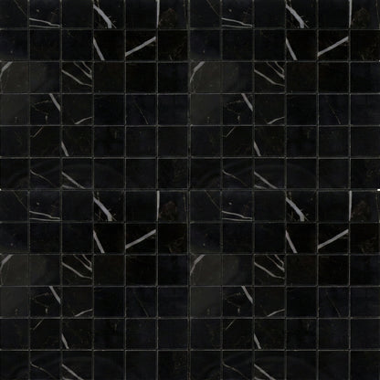 Marquina Nero Polished 2x2 Porcelain Mosaic