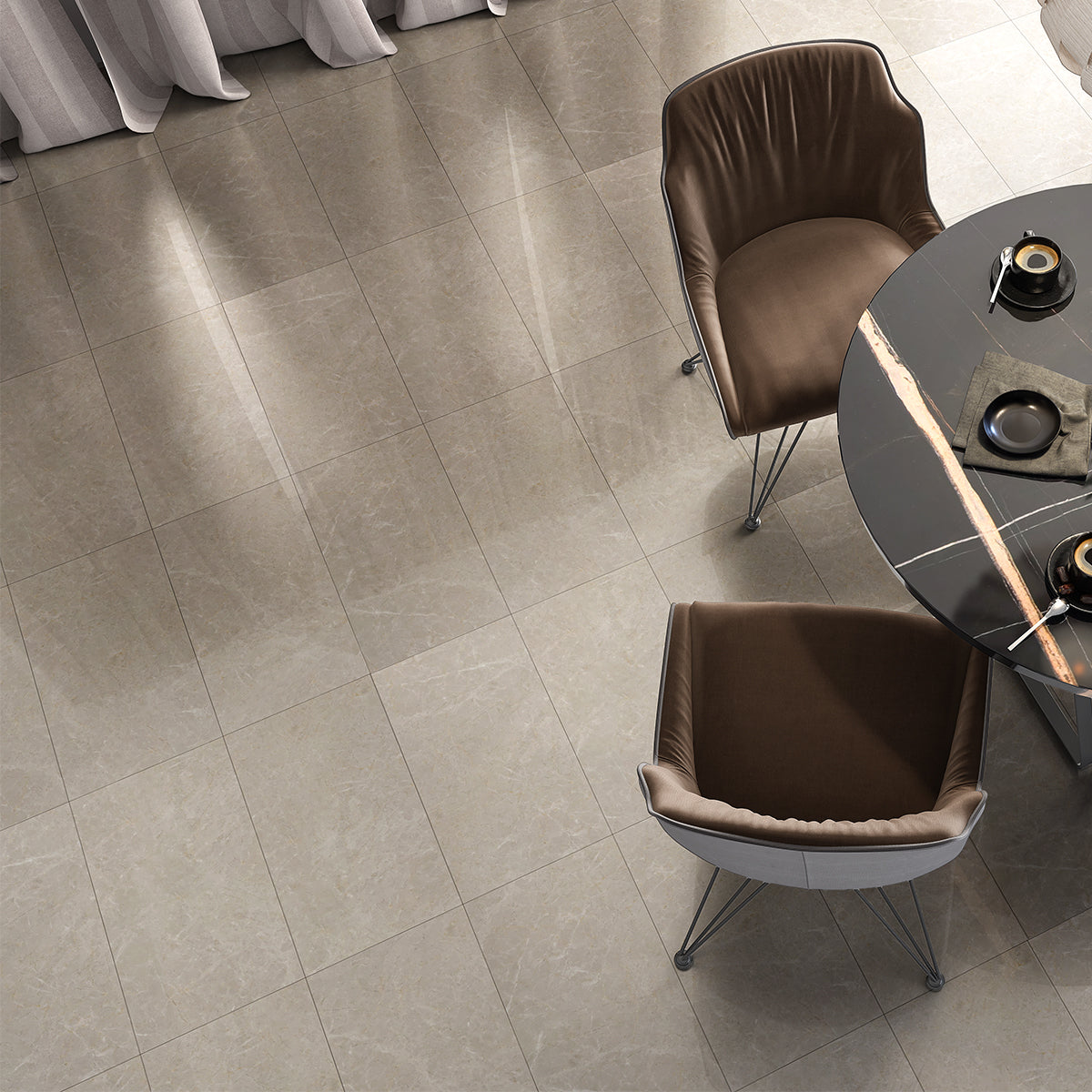 Gris Fawn Polished Marble Tile