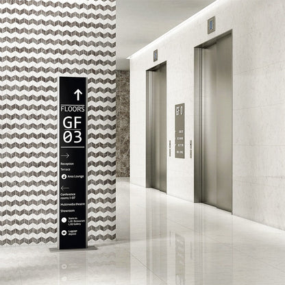 Carrara Blanco Polished Zig-zag Marble Look Porcelain Mosaic