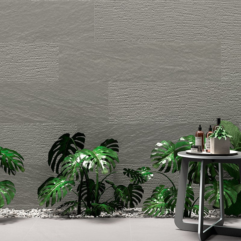 Gris Claro Natural Subway Slate Look Porcelain Tile