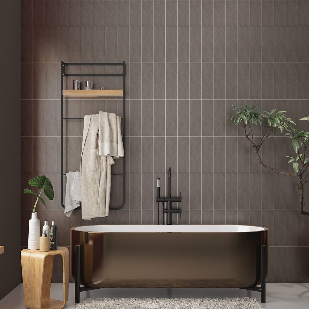 Gris Oscuro Natural Subway Slate Look Porcelain Tile
