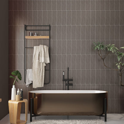 Gris Oscuro Natural Subway Slate Look Porcelain Tile