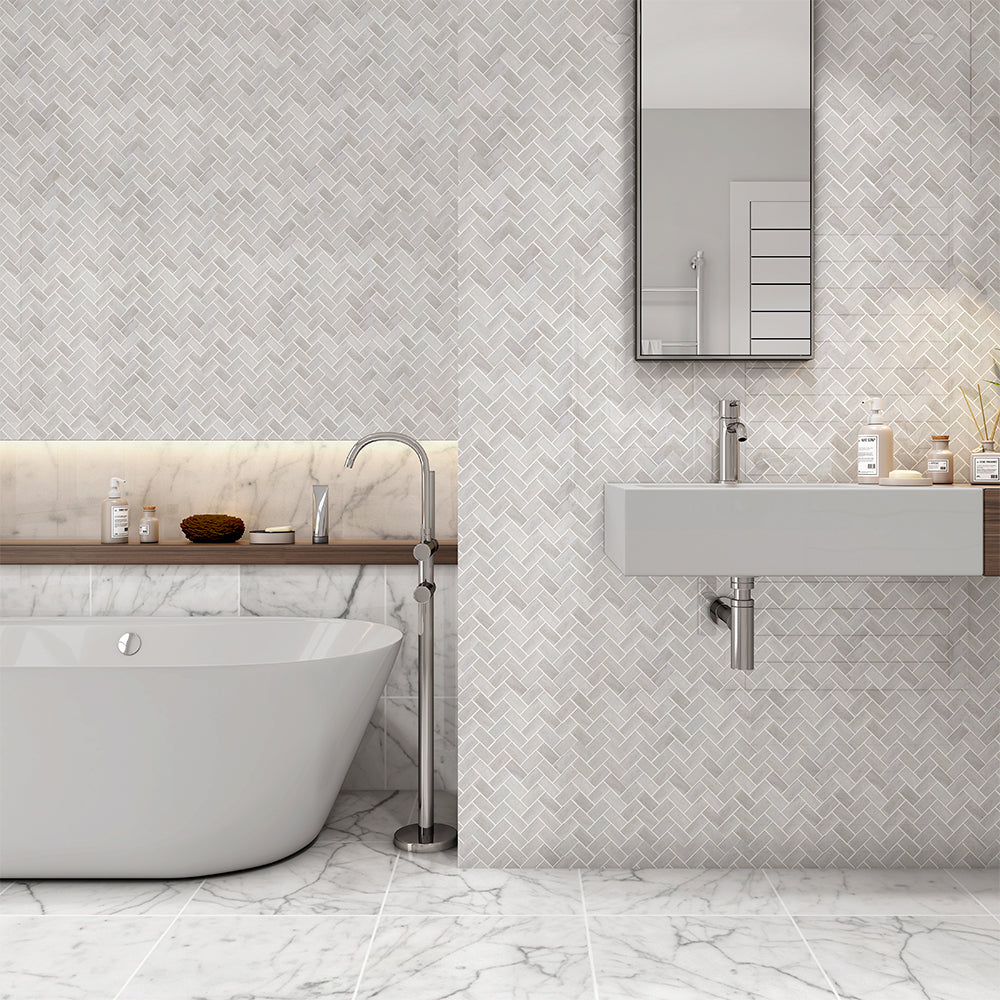 Italian Carrara Honed Marble Tile
